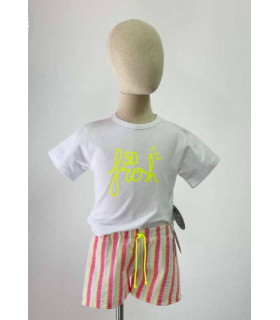 CAMISETA+BERMUDA RAYAS FLUOR MON PETIT BONBON VM177/043161