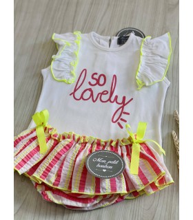 CAMISETA+BRAGUITA RAYAS FLUOR MON PETIT BONBON VM166/170