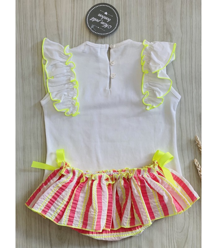 CAMISETA+BRAGUITA RAYAS FLUOR MON PETIT BONBON VM166/170