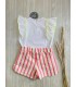 CAMISETA+SHORT RAYAS FLUOR MON PETIT BONBON VM170/173161