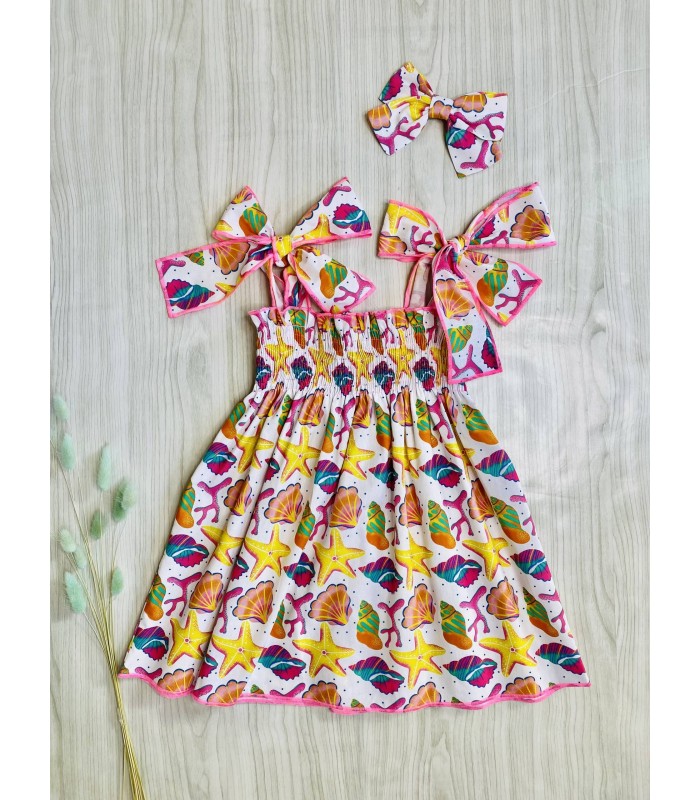 VESTIDO ELÁSTICO CARACOLAS MON PETIT BONBON VM05289