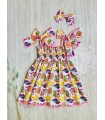 VESTIDO ELÁSTICO CARACOLAS MON PETIT BONBON VM05289