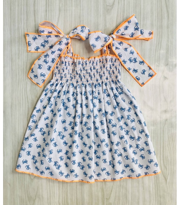 VESTIDO ELÁSTICO CANGREJOS MON PETIT BONBON VM05261