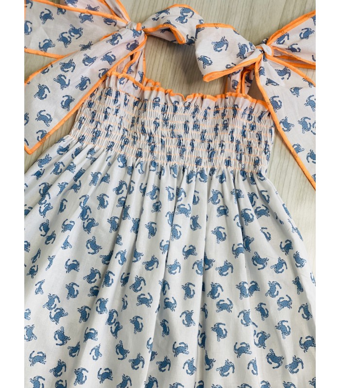 VESTIDO ELÁSTICO CANGREJOS MON PETIT BONBON VM05261