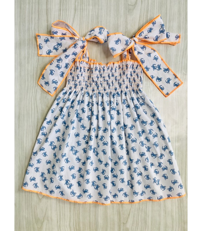 VESTIDO ELÁSTICO CANGREJOS MON PETIT BONBON VM05261