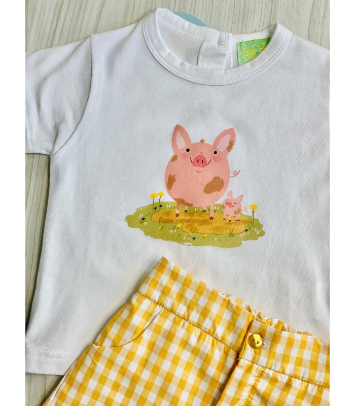 CAMISETA+PANTALON CERDITO PIO PIO VP665