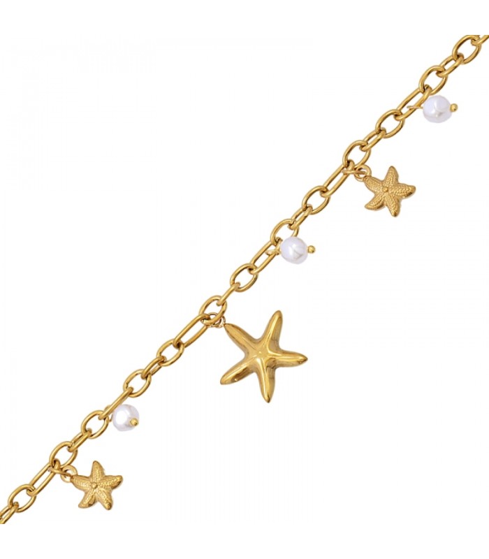 TOBILLERA MUHITA ACERO Y PERLAS ATO263