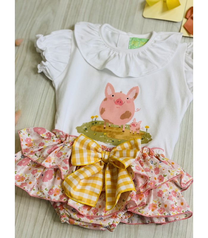 CAMISETA+BRAGUITA LIBERTY ROSA PIO PIO VP663