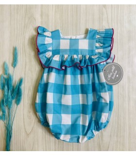 PELELE CUADROS TURQUESA MON PETIT BONBON VM228