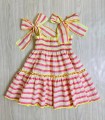 VESTIDO ELÁSTICO RAYAS FLÚOR MON PETIT BONBON VM018161