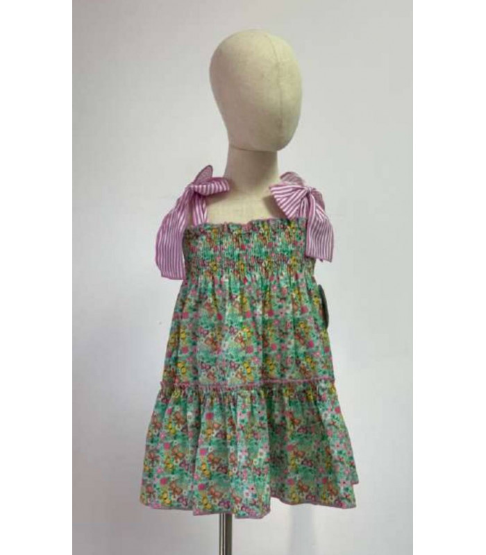 VESTIDO ELÁSTICO LIBERTY/MARIPOSAS MON PETIT BONBON VM018