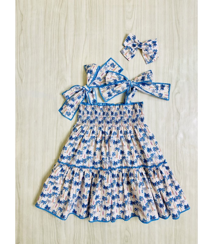 VESTIDO ELÁSTICO PALMERAS MON PETIT BONBON VM018179