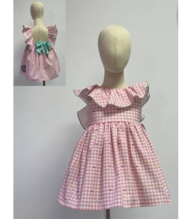 VESTIDO VICHY ROSA MON PETIT BONBON VM300