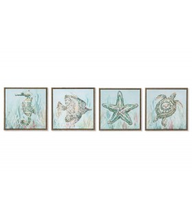 SET 4 CUADROS LIENZO CON LENTEJUELAS 30*3*30CM CU-218121