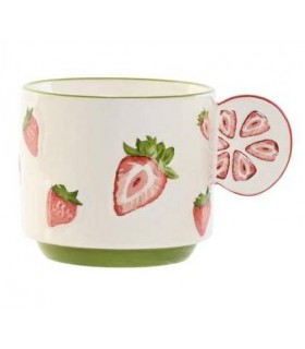 MUG PORCELANA FRESAS 300ML (12.6*9.3*7.7CM) PC-217516
