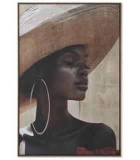 CUADRO LIENZO 80*4.5*120CM CHICA SOMBRERO CU-214754