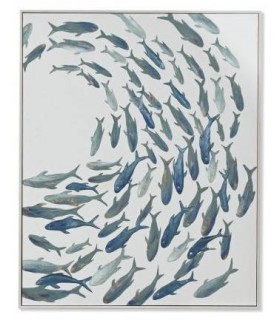 CUADRO LIENZO PECES 82.5*4*102.5CM CU-218132
