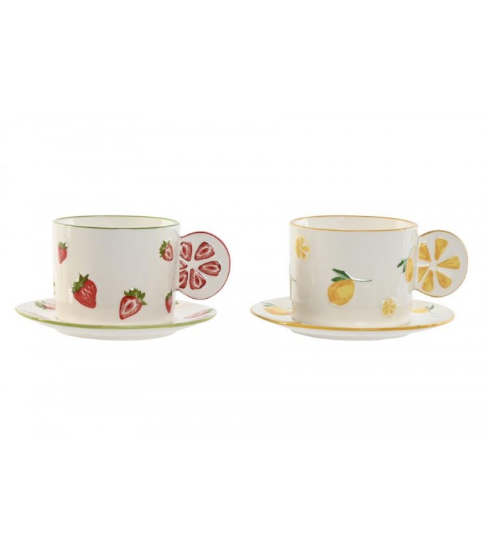 SET TAZA+PLATO PORCELANA LIMONES 210ML PC-217517