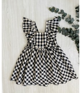 VESTIDO VICHY NEGRO BLACKWHITE 9321 LA MARTINICA