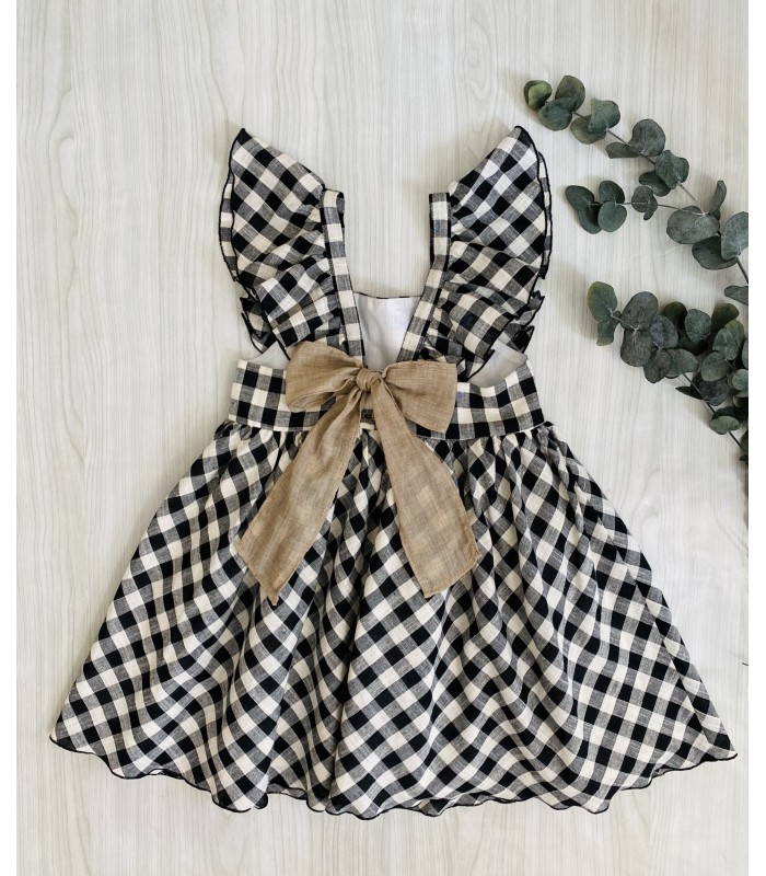 VESTIDO VICHY NEGRO BLACKWHITE 9321 LA MARTINICA