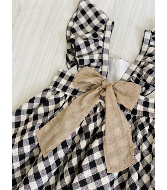 VESTIDO VICHY NEGRO BLACKWHITE 9321 LA MARTINICA
