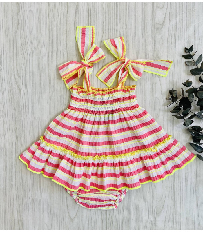 JESUSITO ELÁSTICO RAYAS FLÚOR VM19161 MON PETIT BONBON