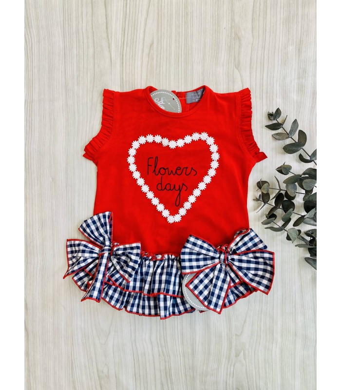 CAMISETA+BRAGUITA VICHY VM143/4 MON PETIT BONBON