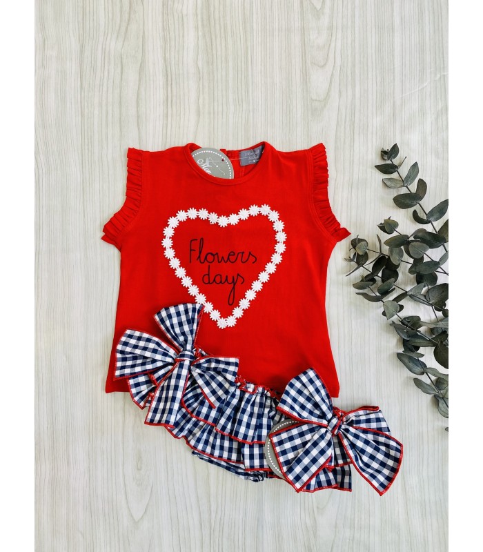 CAMISETA+BRAGUITA VICHY VM143/4 MON PETIT BONBON