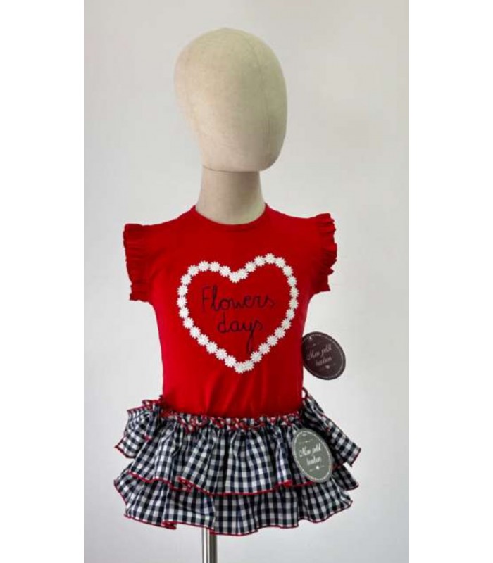 CAMISETA+BRAGUITA VICHY VM143/4 MON PETIT BONBON