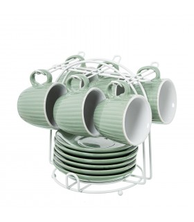 SET/6 TAZAS DE CAFÉ C/PLATO CERAMICA 08650