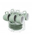 SET/6 TAZAS DE CAFÉ C/PLATO CERAMICA 08650