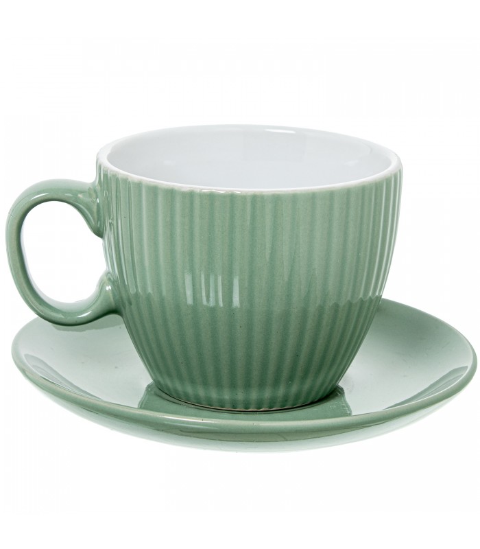 SET/6 TAZAS DE TE C/PLATO CERAMICA 08649