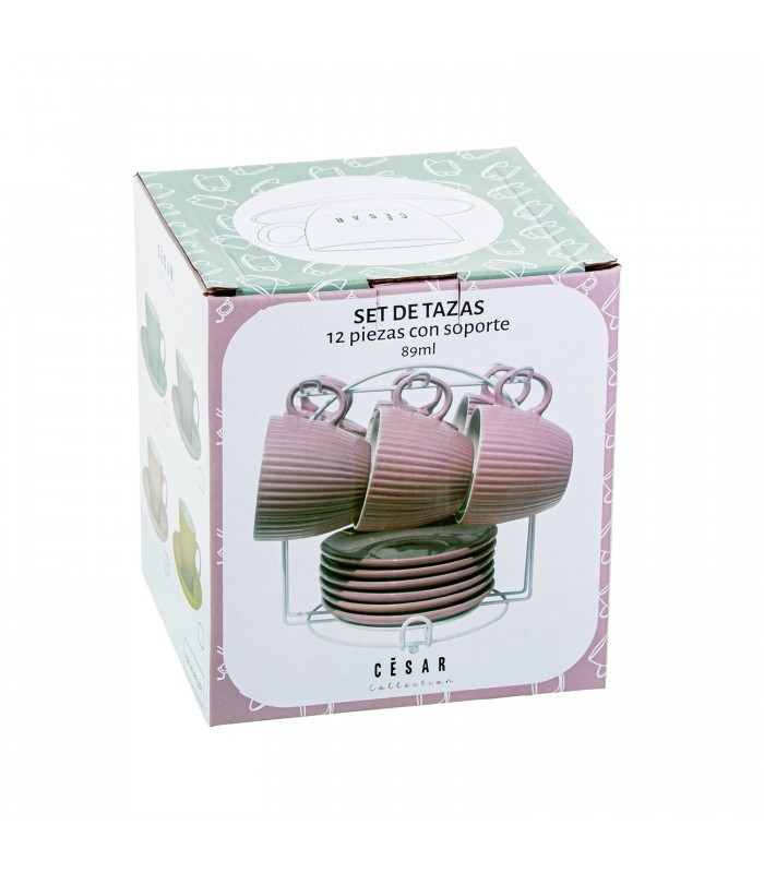 SET/6 TAZAS DE CAFÉ C/PLATO CERAMICA 08650