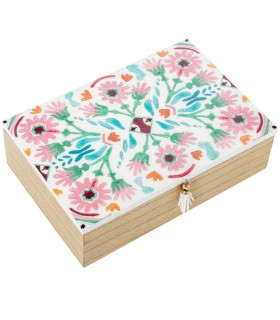 CAJA MADERA DECORADA 25108