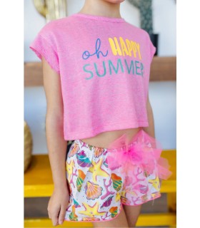 CAMISETA+SHORT CARACOLAS VM099/100 MON PETIT BONBON