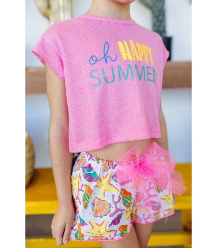 CAMISETA+SHORT CARACOLAS VM099/100 MON PETIT BONBON
