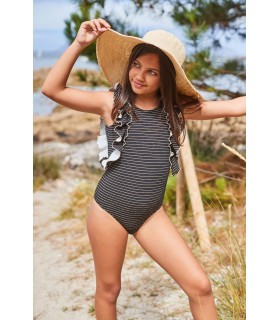 BAÑADOR VOLANTES NEGRO-LUREX MYKONOS 9512 LA MARTINICA