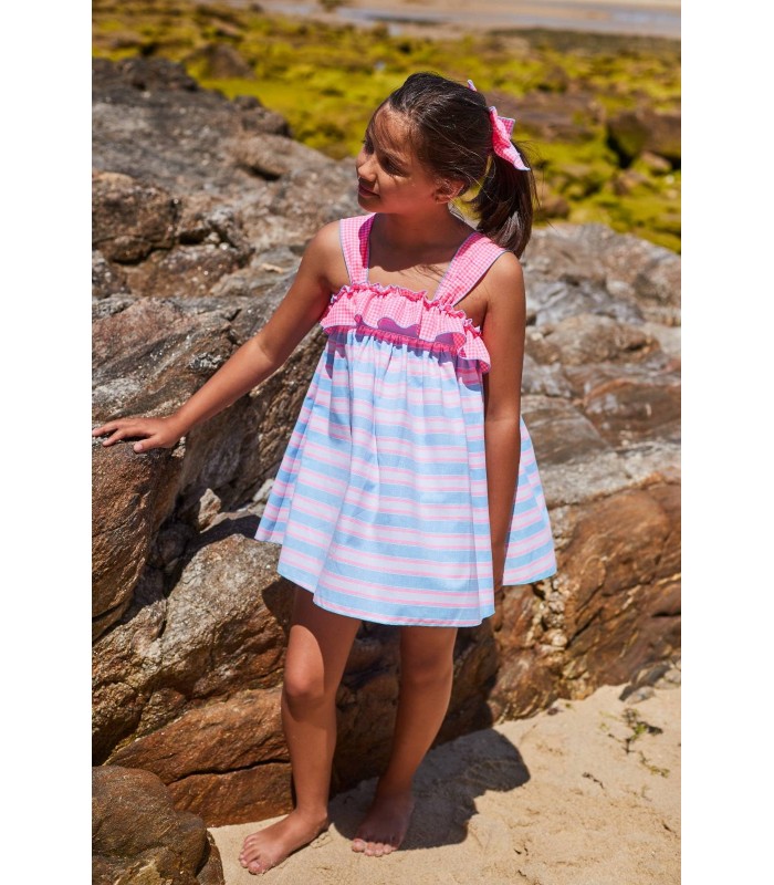 CAFTAN RAYAS Y CUADROS EL PATITO FEO 9570 LA MARTINICA