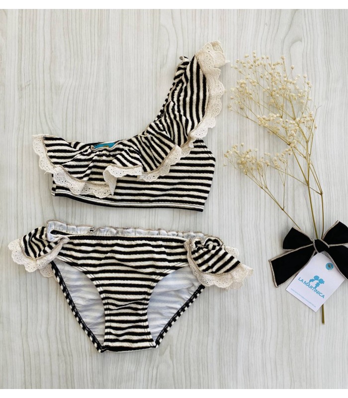 BIKINI NEGRO-CRUDO UN ASA 9506 LA MARTINICA