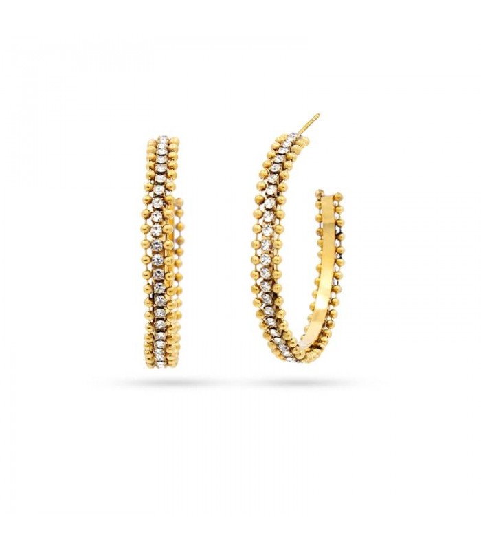 PENDIENTES ACERO Y CIRCONITAS Sparkling Hoops CPE991