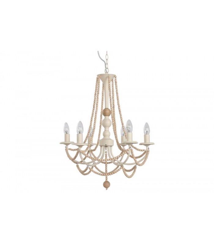 LAMPARA DE TECHO HIERRO/PINO 57*28*57CM 6 BRAZOS LA-220110