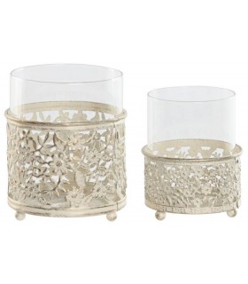 PORTAVELAS CRISTAL/METAL Ø11*13H CM LD-220117