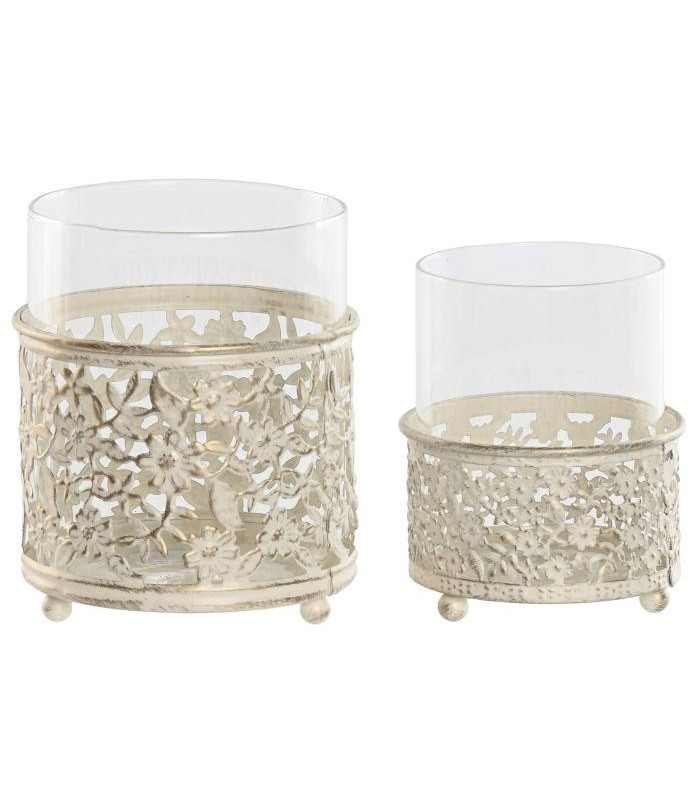 PORTAVELAS CRISTAL/METAL Ø11*13H CM LD-220117
