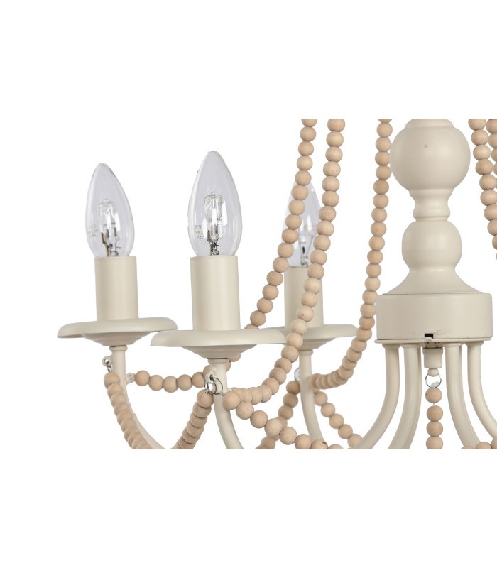 LAMPARA DE TECHO HIERRO/PINO 57*28*57CM 6 BRAZOS LA-220110