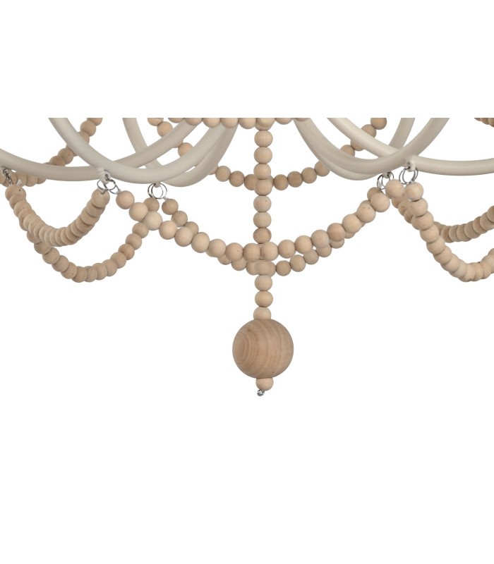 LAMPARA DE TECHO HIERRO/PINO 57*28*57CM 6 BRAZOS LA-220110