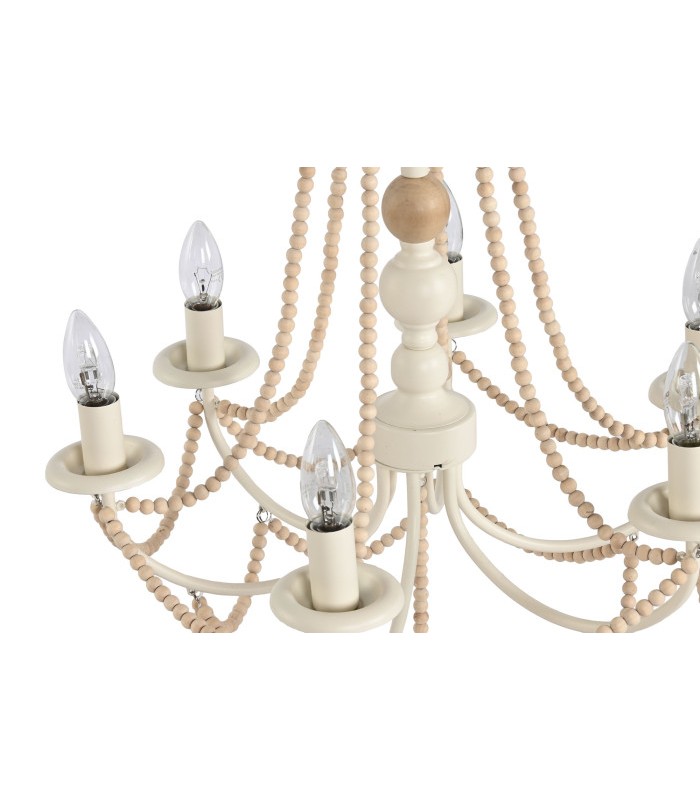 LAMPARA DE TECHO HIERRO/PINO 57*28*57CM 6 BRAZOS LA-220110