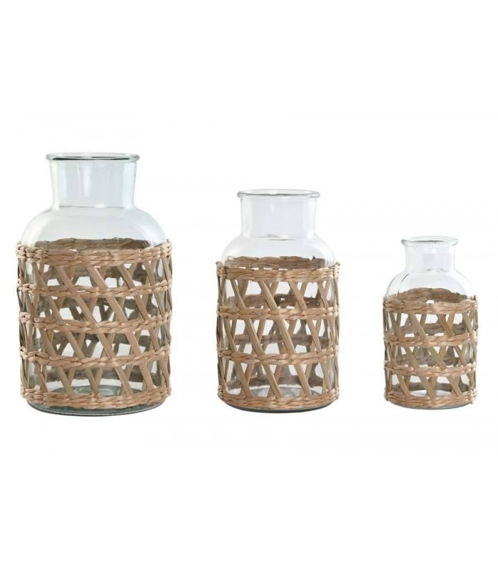 JARRON CRISTAL CON FIBRA Ø11*20h CM JR-219783