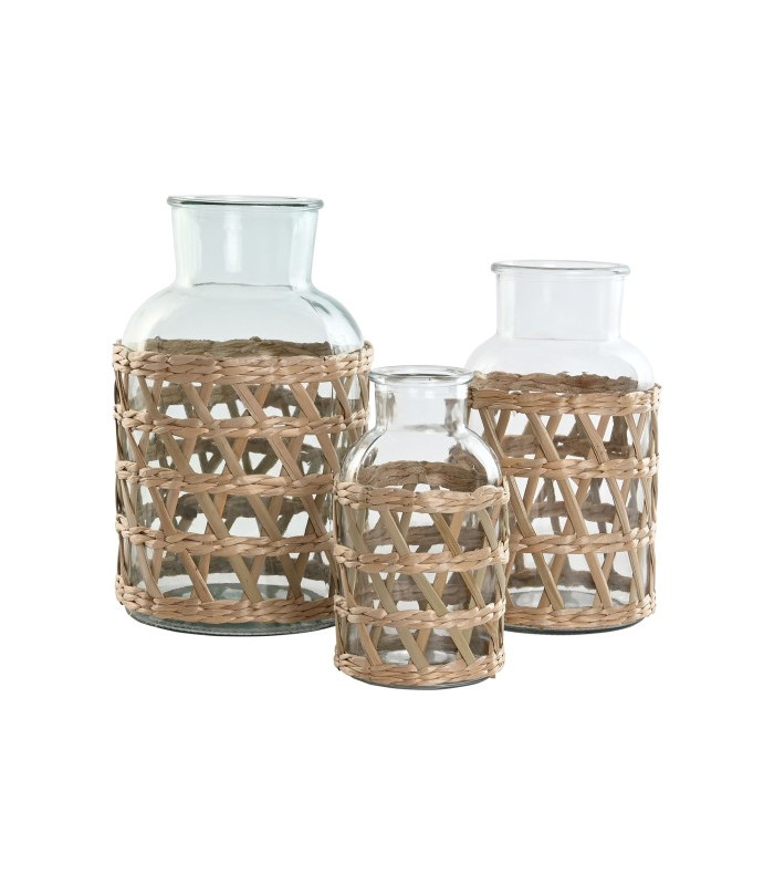 JARRON CRISTAL CON FIBRA Ø18.3*30h CM JR-219783