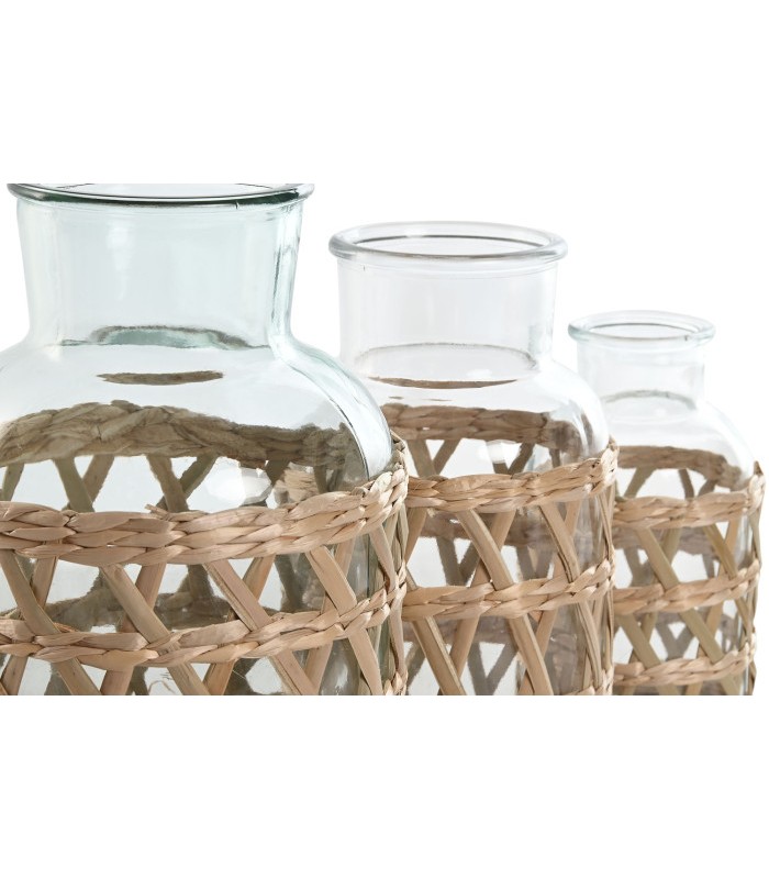 JARRON CRISTAL CON FIBRA Ø11*20h CM JR-219783