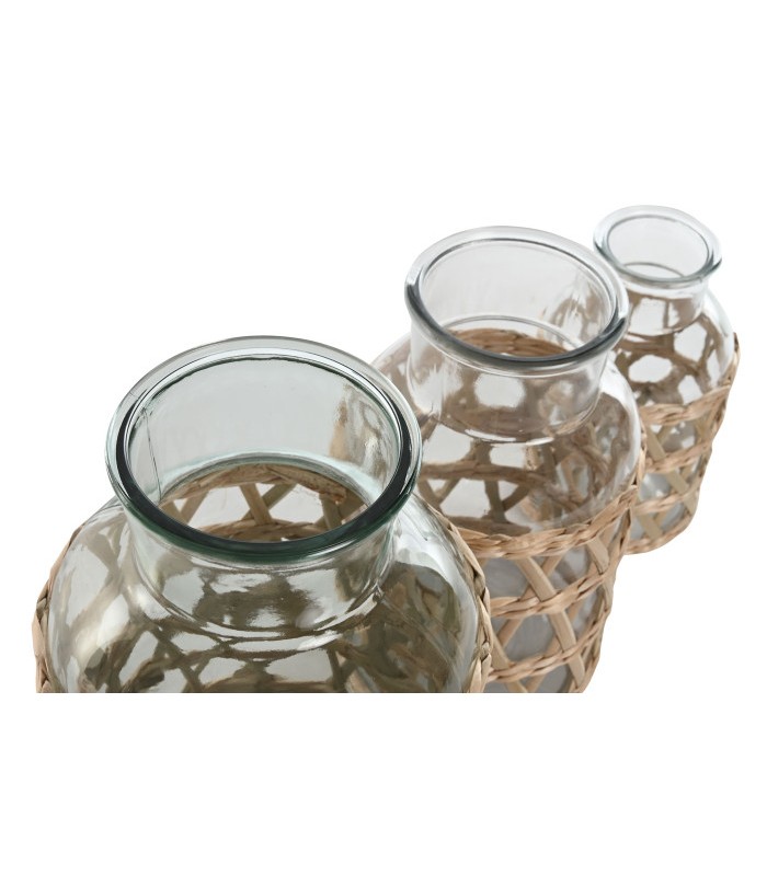 JARRON CRISTAL CON FIBRA Ø11*20h CM JR-219783